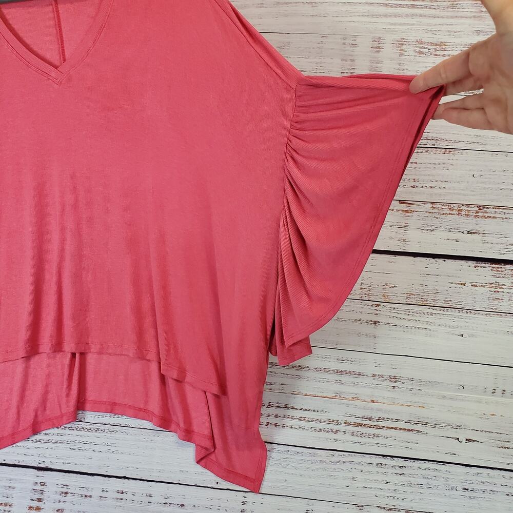 Akemi + Kin Pink Flutter Cape Poncho Top XS/S Whimsy Fairy Asymmetric Tunic Vaca - Picture 5 of 10